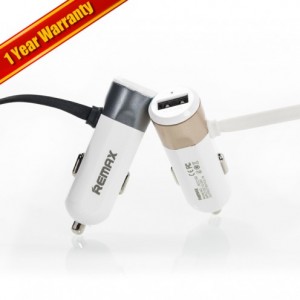 Remax 3.4A Lightning Vehicle Charger With (Micro & Apple Lightning 2 in 1 Cable)